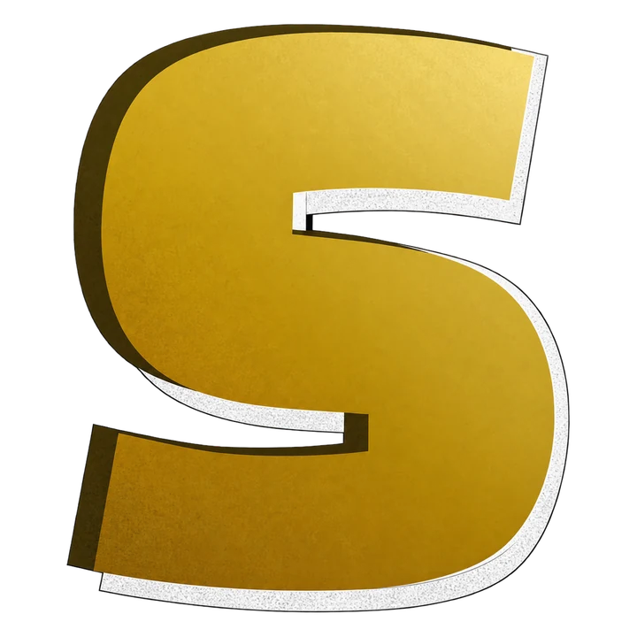 The HeySnippy logo: a gold letter S